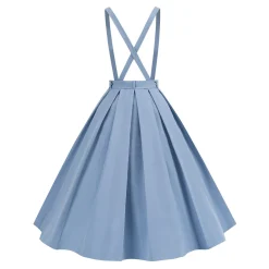 Clearance Retro Stage 1950s Polka Dot Belt Suspender Swing Skirt