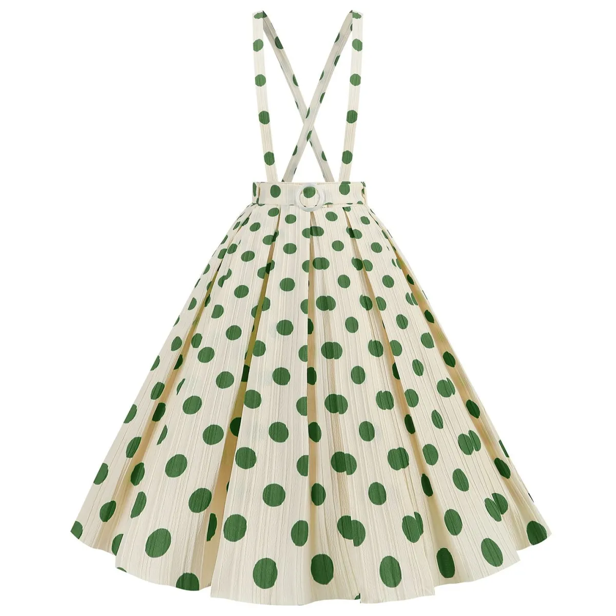 Clearance Retro Stage 1950s Polka Dot Belt Suspender Swing Skirt