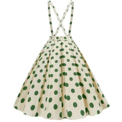 Clearance Retro Stage 1950s Polka Dot Belt Suspender Swing Skirt