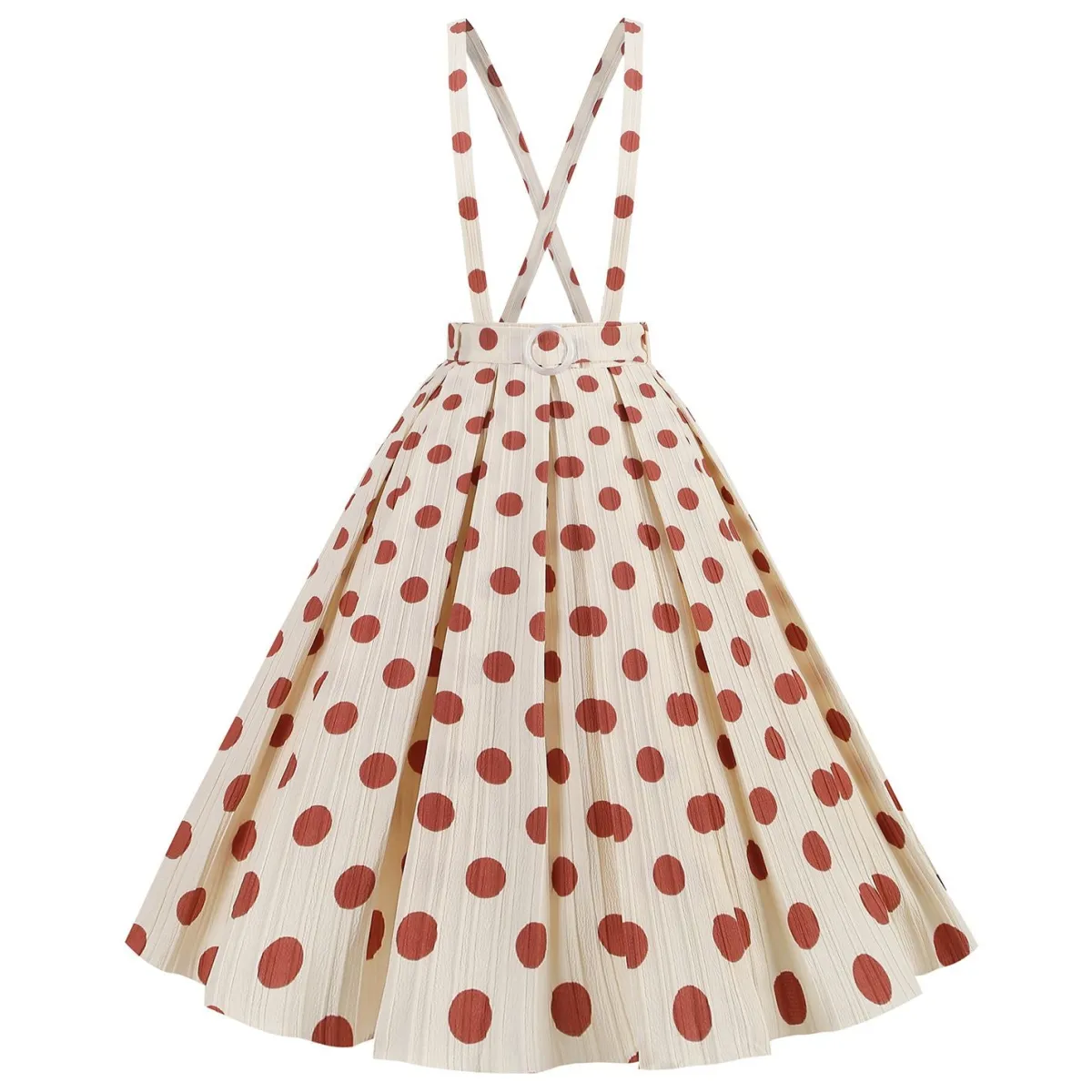 Clearance Retro Stage 1950s Polka Dot Belt Suspender Swing Skirt