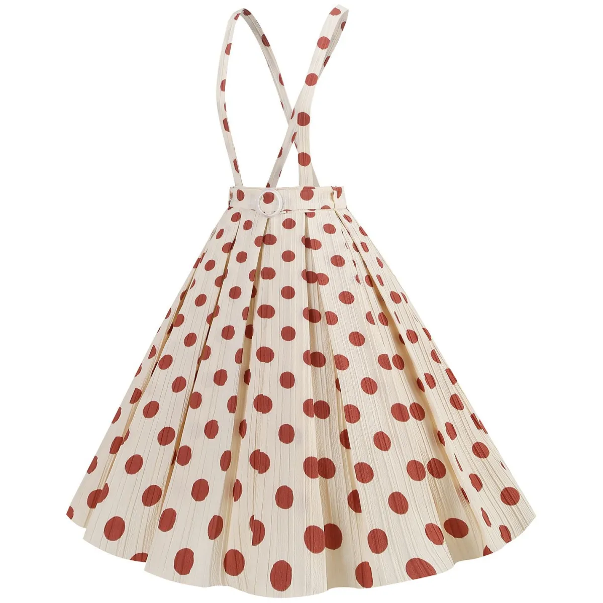 Clearance Retro Stage 1950s Polka Dot Belt Suspender Swing Skirt