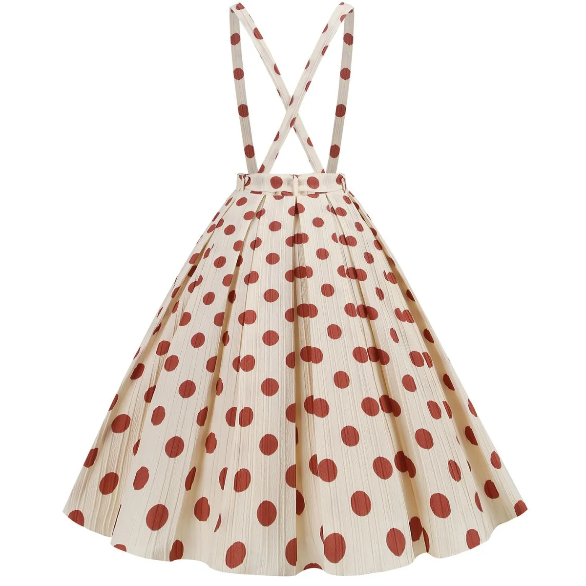 Clearance Retro Stage 1950s Polka Dot Belt Suspender Swing Skirt