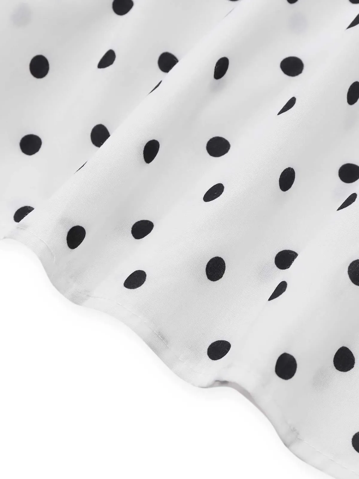 Clearance Retro Stage 1950s Polka Dot Belted Sleeveless Shirt Dress White