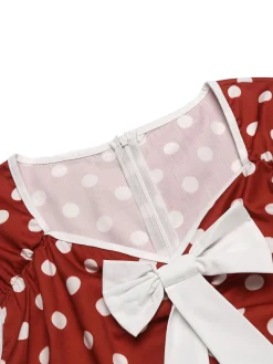 New Retro Stage 1950s Polka Dot Bow Swing Dress