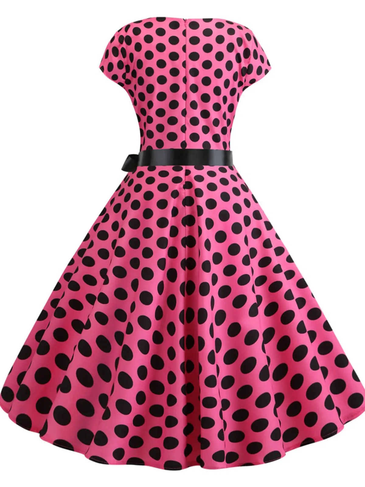 Sale Retro Stage 1950s Polka Dot Cap Sleeved Dress