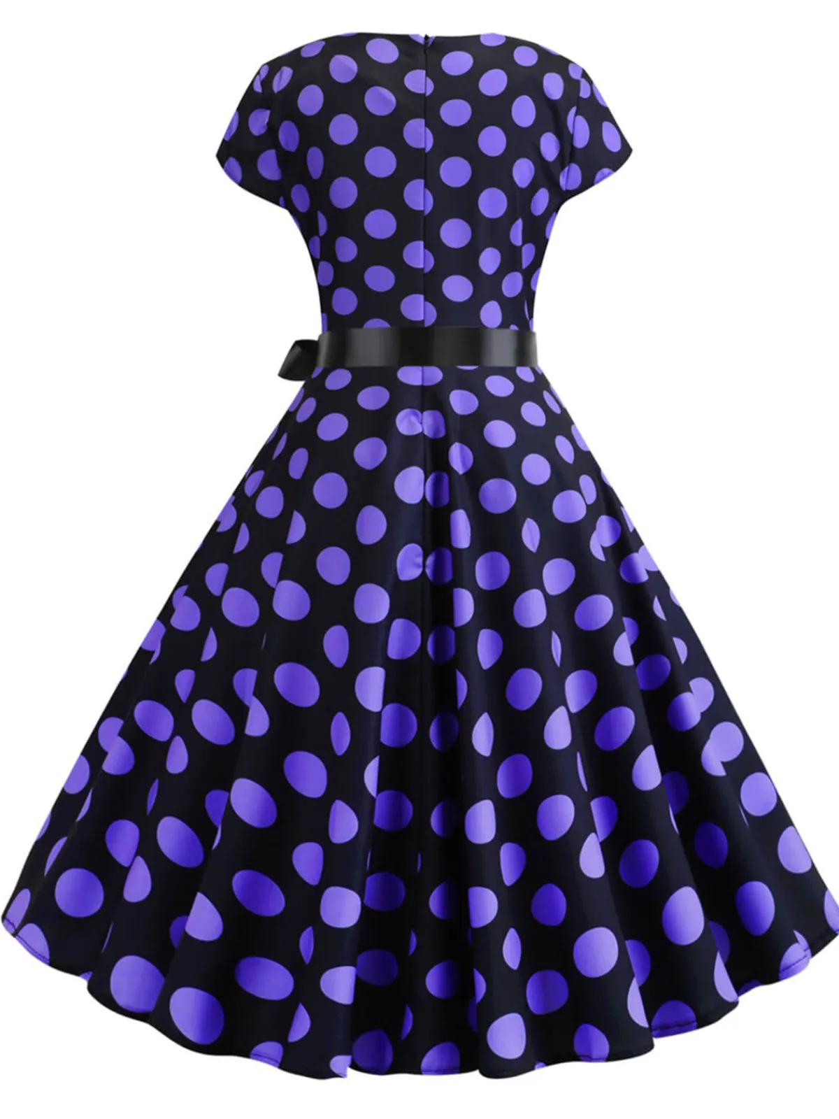 Sale Retro Stage 1950s Polka Dot Cap Sleeved Dress