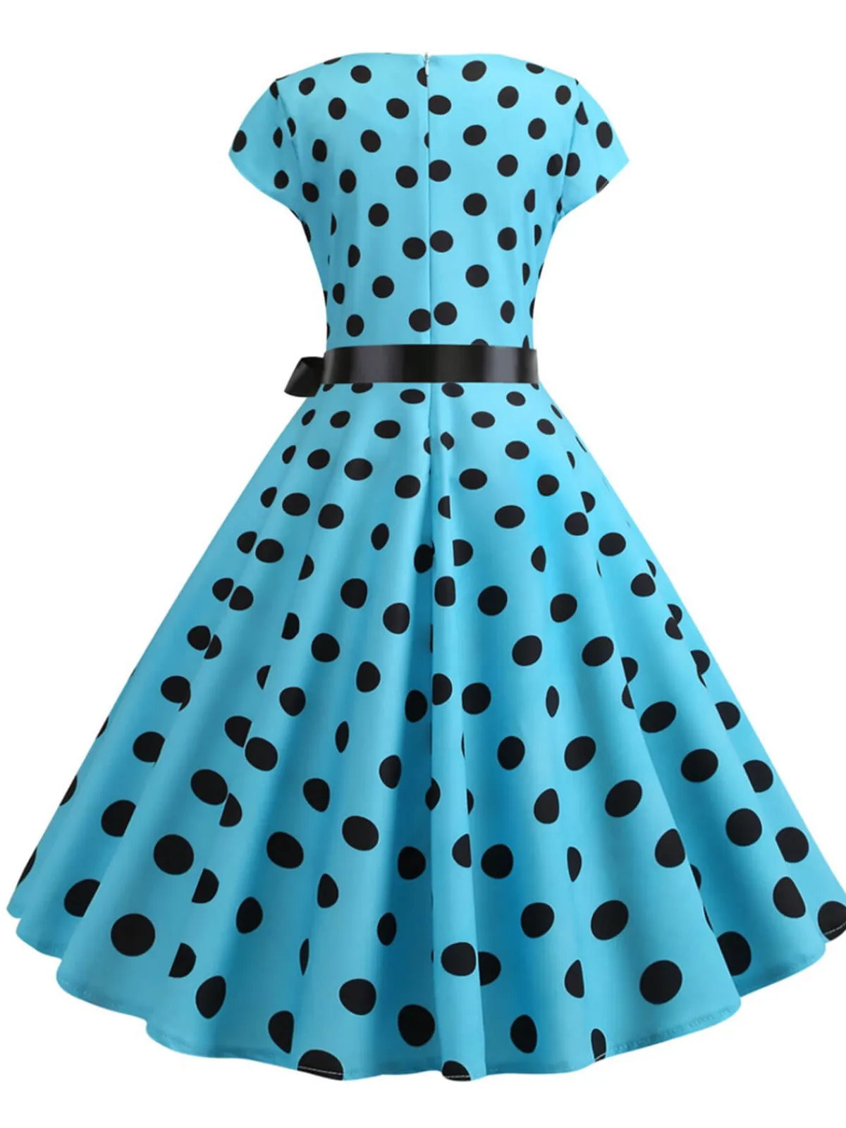 Sale Retro Stage 1950s Polka Dot Cap Sleeved Dress
