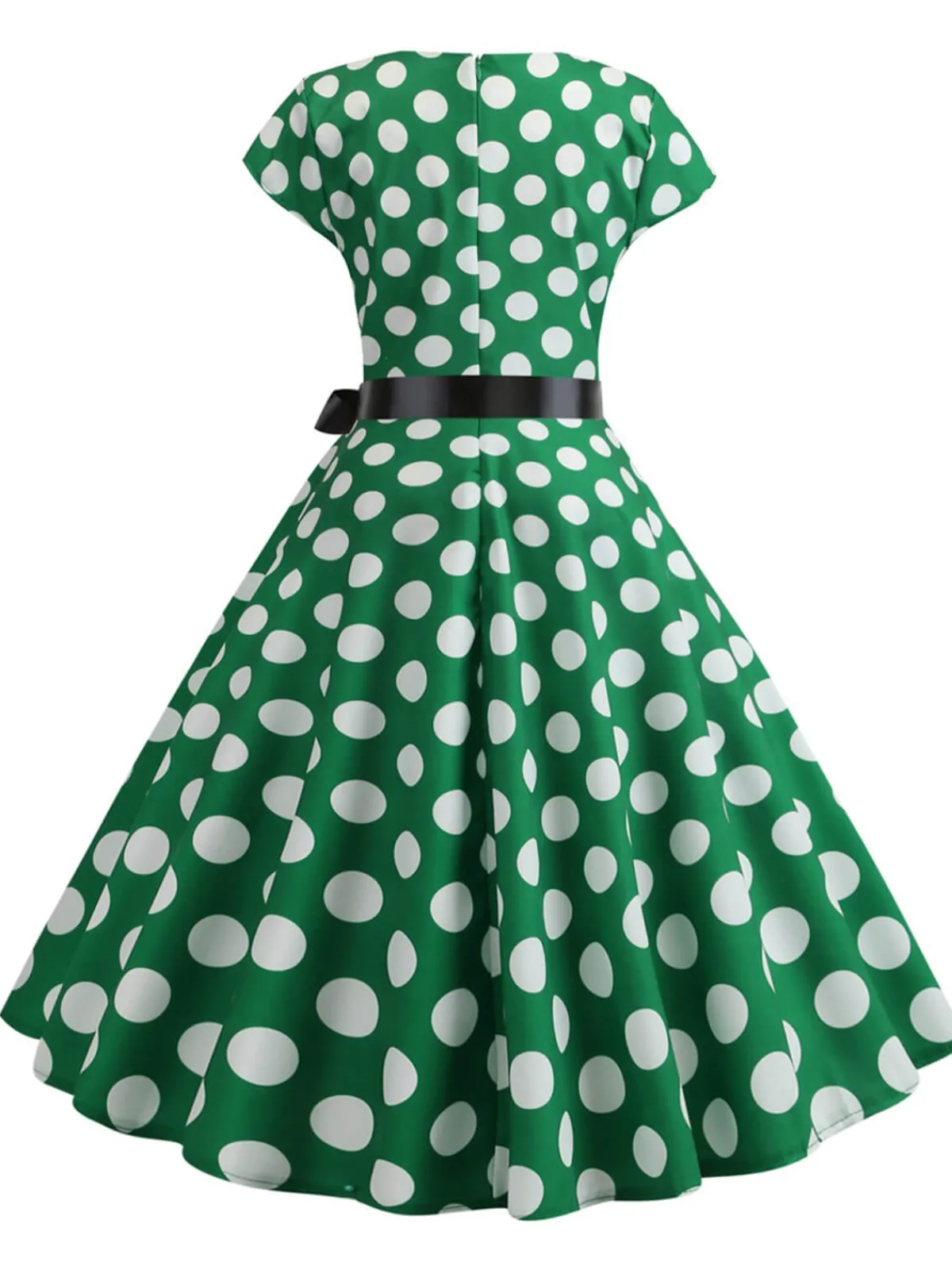 Sale Retro Stage 1950s Polka Dot Cap Sleeved Dress