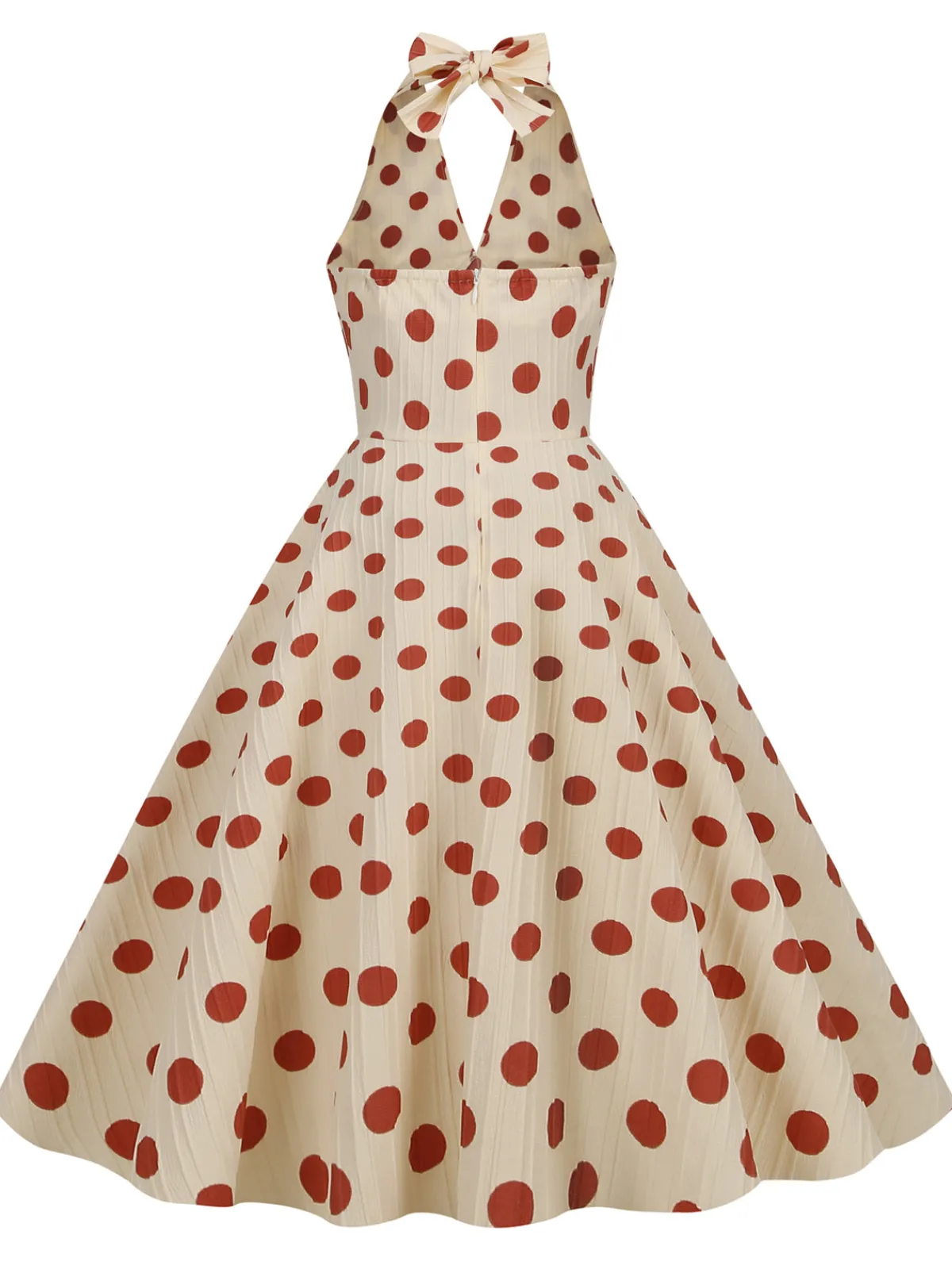 Fashion Retro Stage 1950s Polka Dot Halter Swing Dress