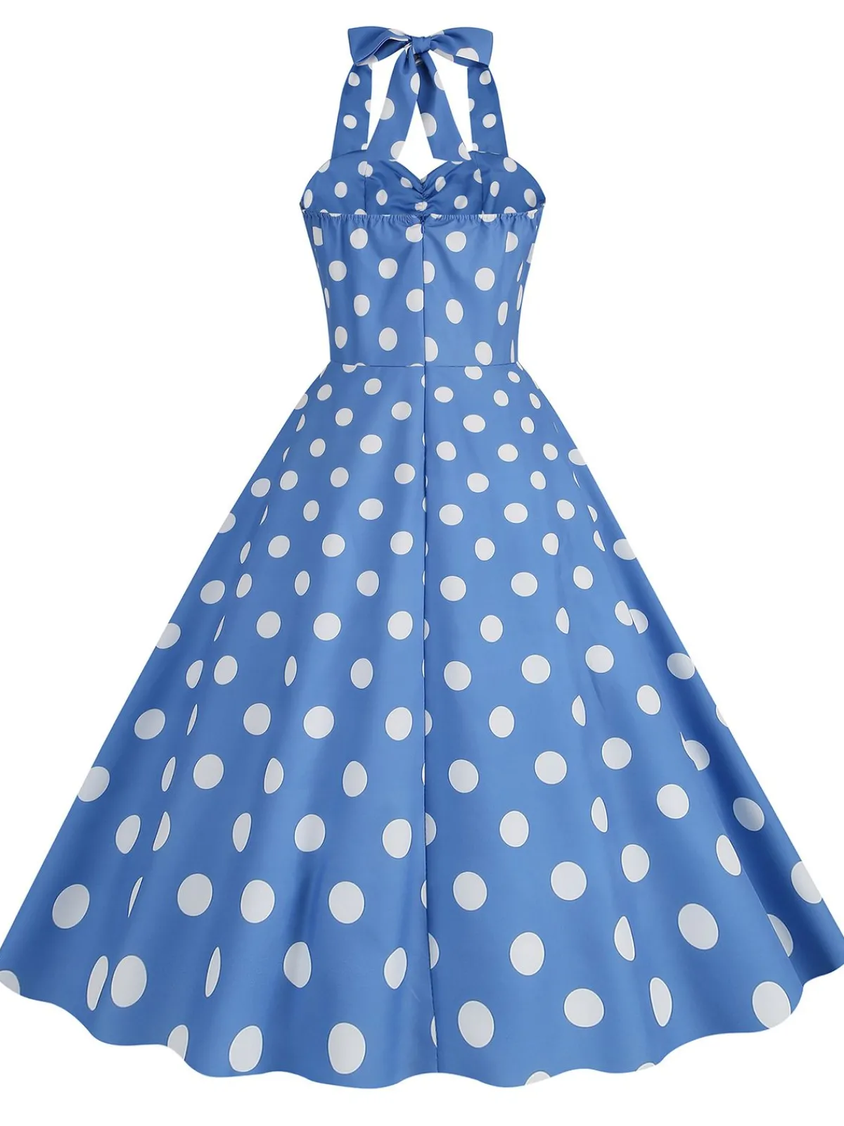 Sale Retro Stage 1950s Polka Dot Halter Swing Dress