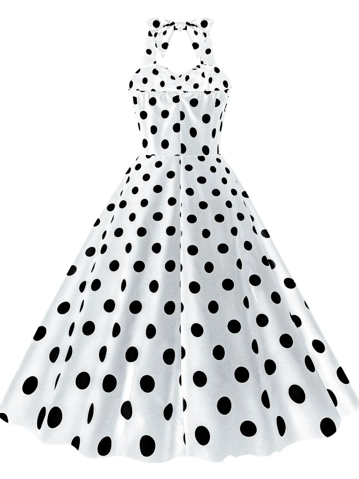 Sale Retro Stage 1950s Polka Dot Halter Swing Dress