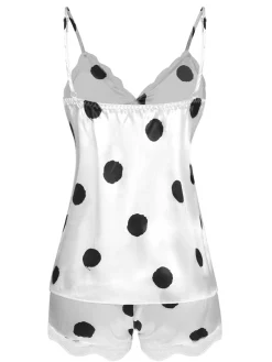 New Retro Stage 1950s Polka Dot Lace Camisole Sleepwear