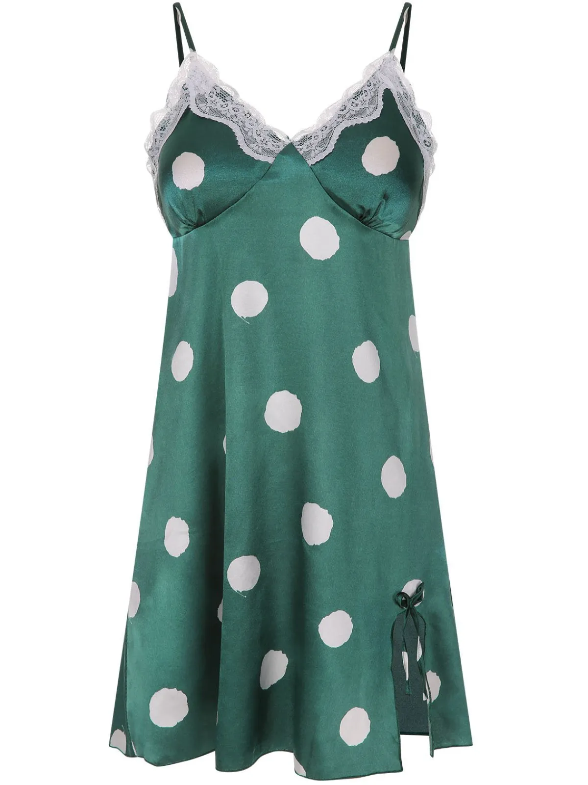 Discount Retro Stage 1950s Polka Dot Lace Spaghetti Straps Sleepwear