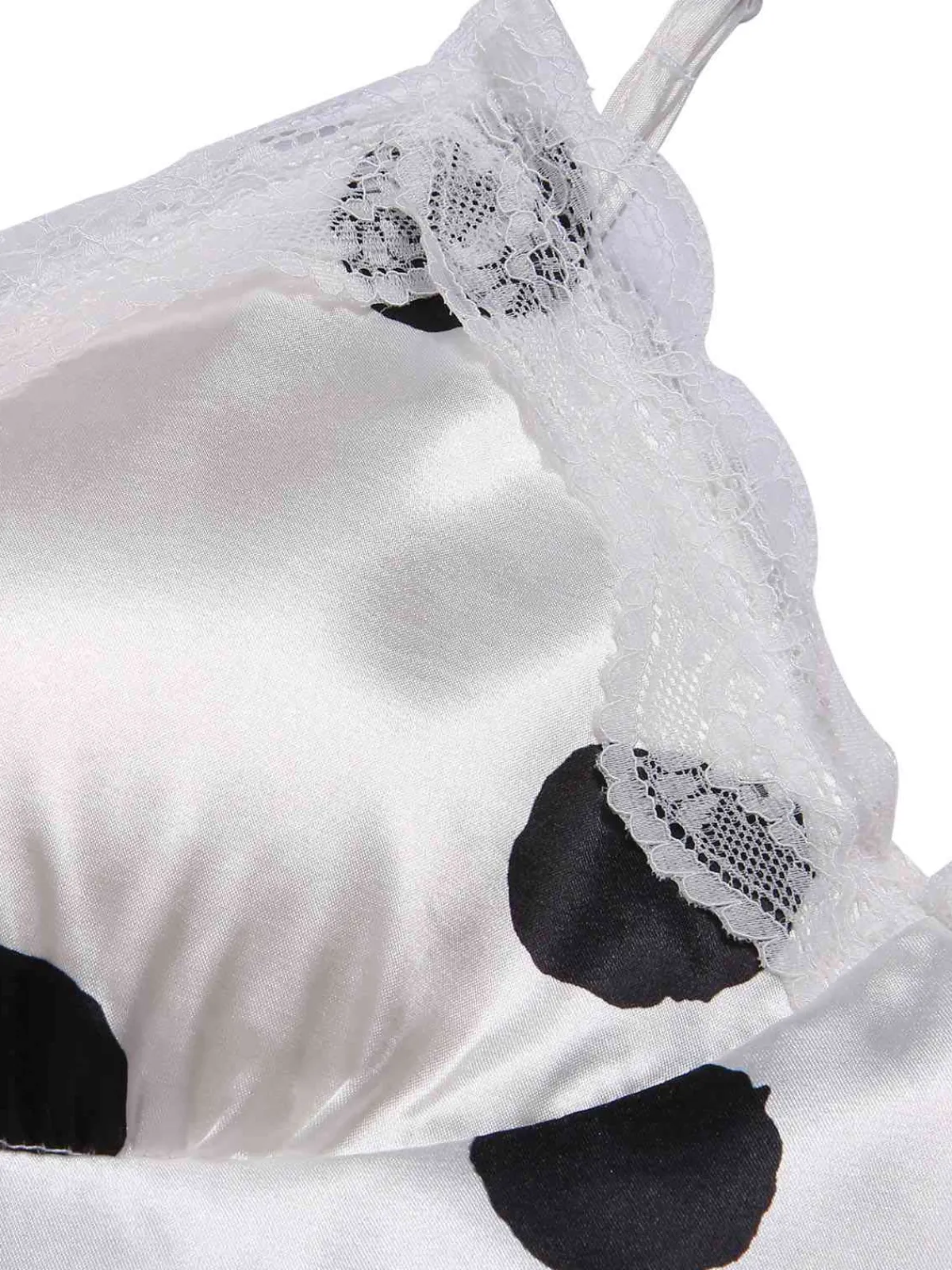 Discount Retro Stage 1950s Polka Dot Lace Spaghetti Straps Sleepwear