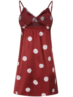 Discount Retro Stage 1950s Polka Dot Lace Spaghetti Straps Sleepwear