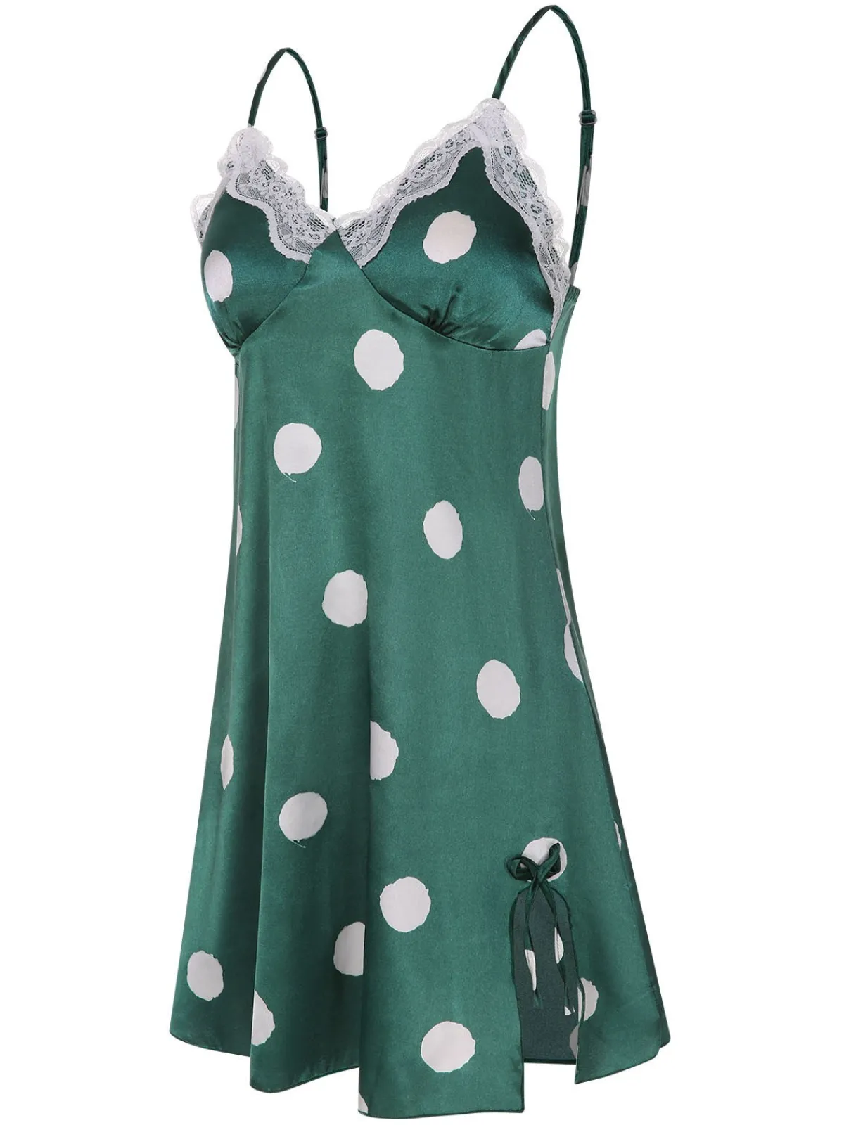 Discount Retro Stage 1950s Polka Dot Lace Spaghetti Straps Sleepwear