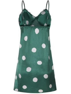 Discount Retro Stage 1950s Polka Dot Lace Spaghetti Straps Sleepwear