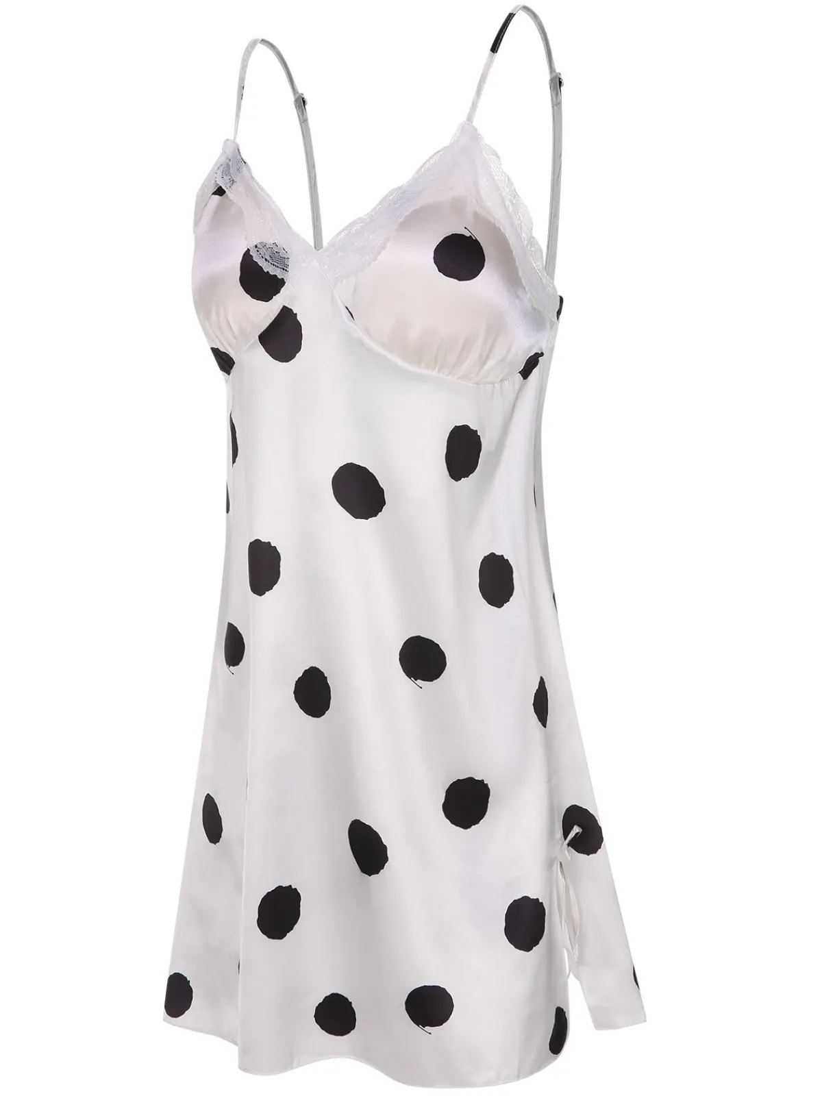 Discount Retro Stage 1950s Polka Dot Lace Spaghetti Straps Sleepwear