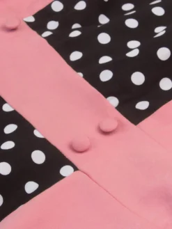 Hot Retro Stage 1950s Polka Dot Patchwork Dress Pink