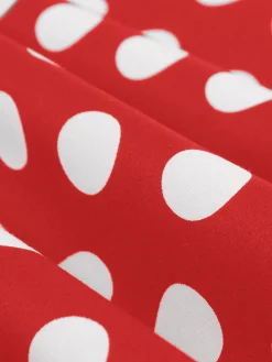 Sale Retro Stage 1950s Polka Dot Patchwork Short Sleeves Dress