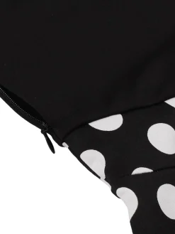 Sale Retro Stage 1950s Polka Dot Patchwork Short Sleeves Dress