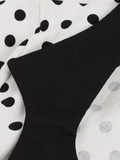 Discount Retro Stage 1950s Polka Dot Patchwork Swing Dress