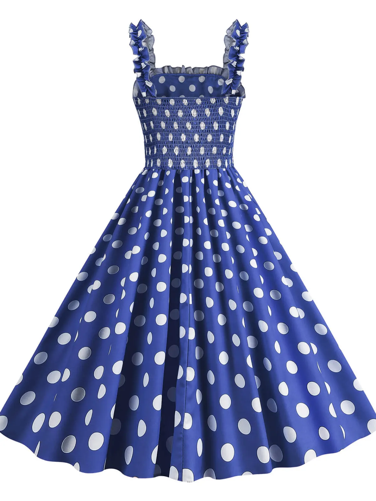 Best Retro Stage 1950s Polka Dot Smocking Strap Dress