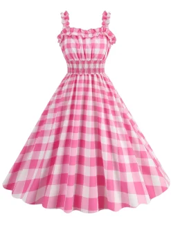 Best Retro Stage 1950s Polka Dot Smocking Strap Dress