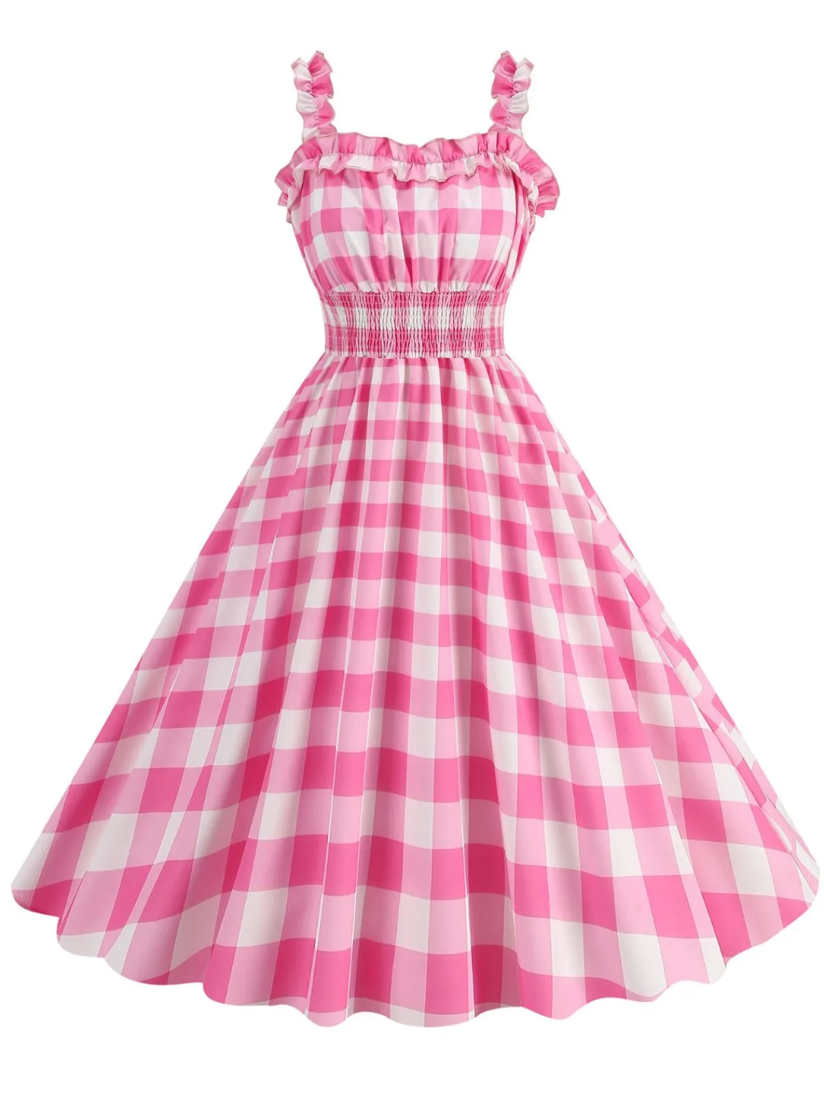Best Retro Stage 1950s Polka Dot Smocking Strap Dress