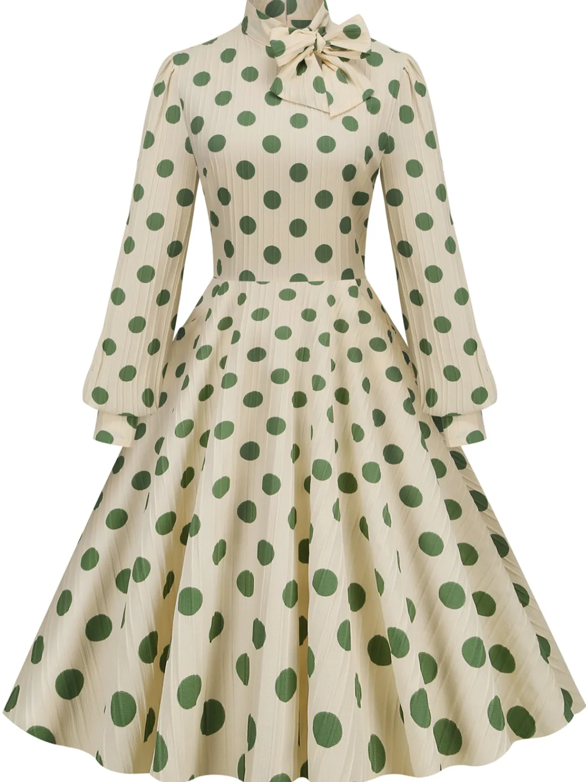 Hot Retro Stage 1950s Polka Dots Bowknot Swing Dress