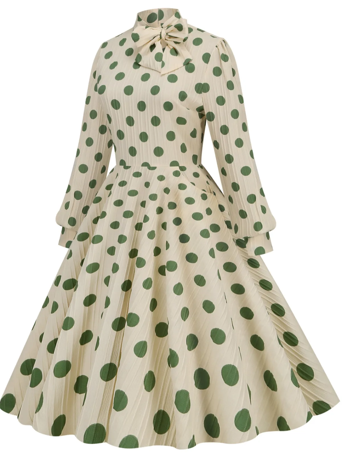 Hot Retro Stage 1950s Polka Dots Bowknot Swing Dress
