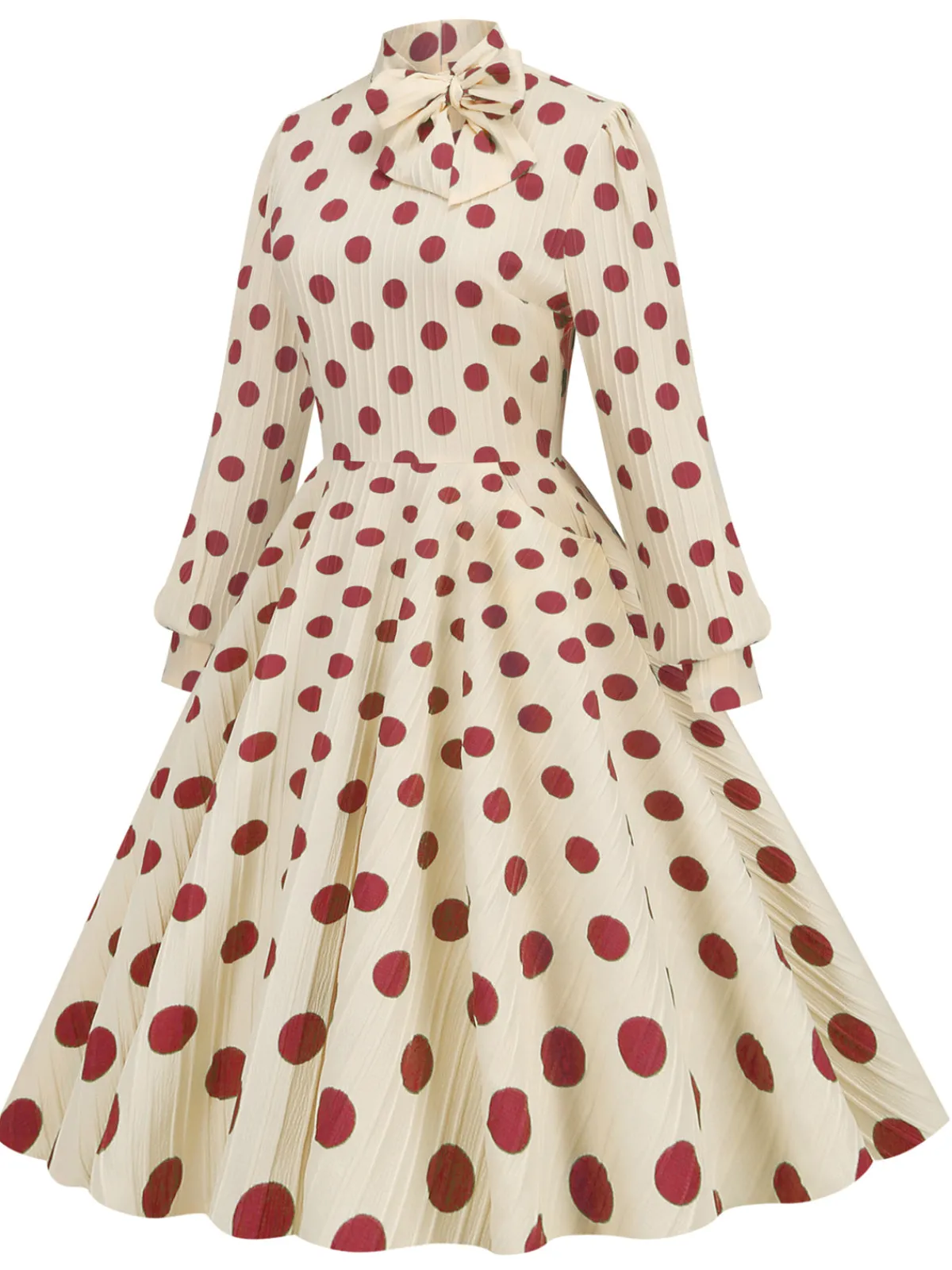 Hot Retro Stage 1950s Polka Dots Bowknot Swing Dress