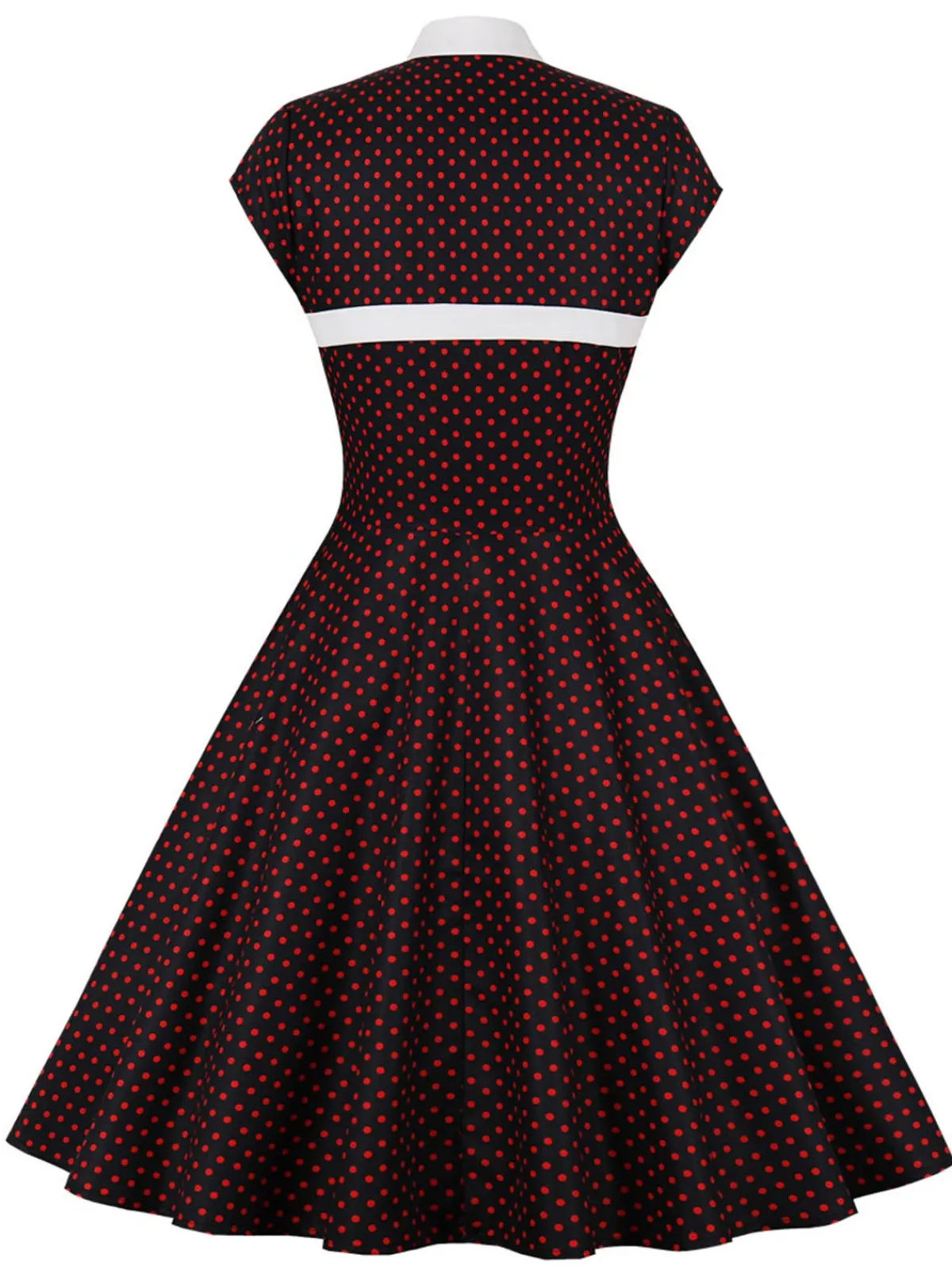 Best Retro Stage 1950s Polka Dots Heart Collar Dress