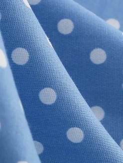 Discount Retro Stage 1950s Polka Dots Lace Up Halter Swing Dress