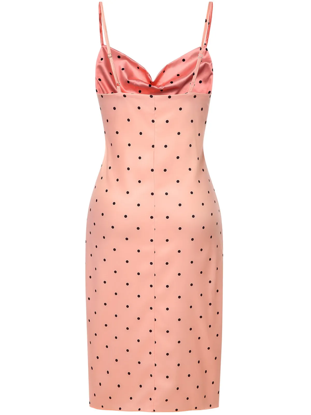 Outlet Retro Stage 1930s Polka Dots Spaghetti Straps Satin Nightgown