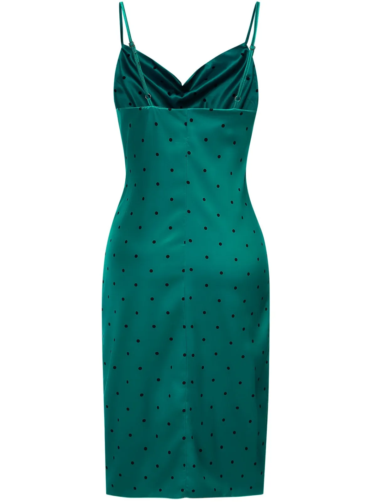 Outlet Retro Stage 1930s Polka Dots Spaghetti Straps Satin Nightgown