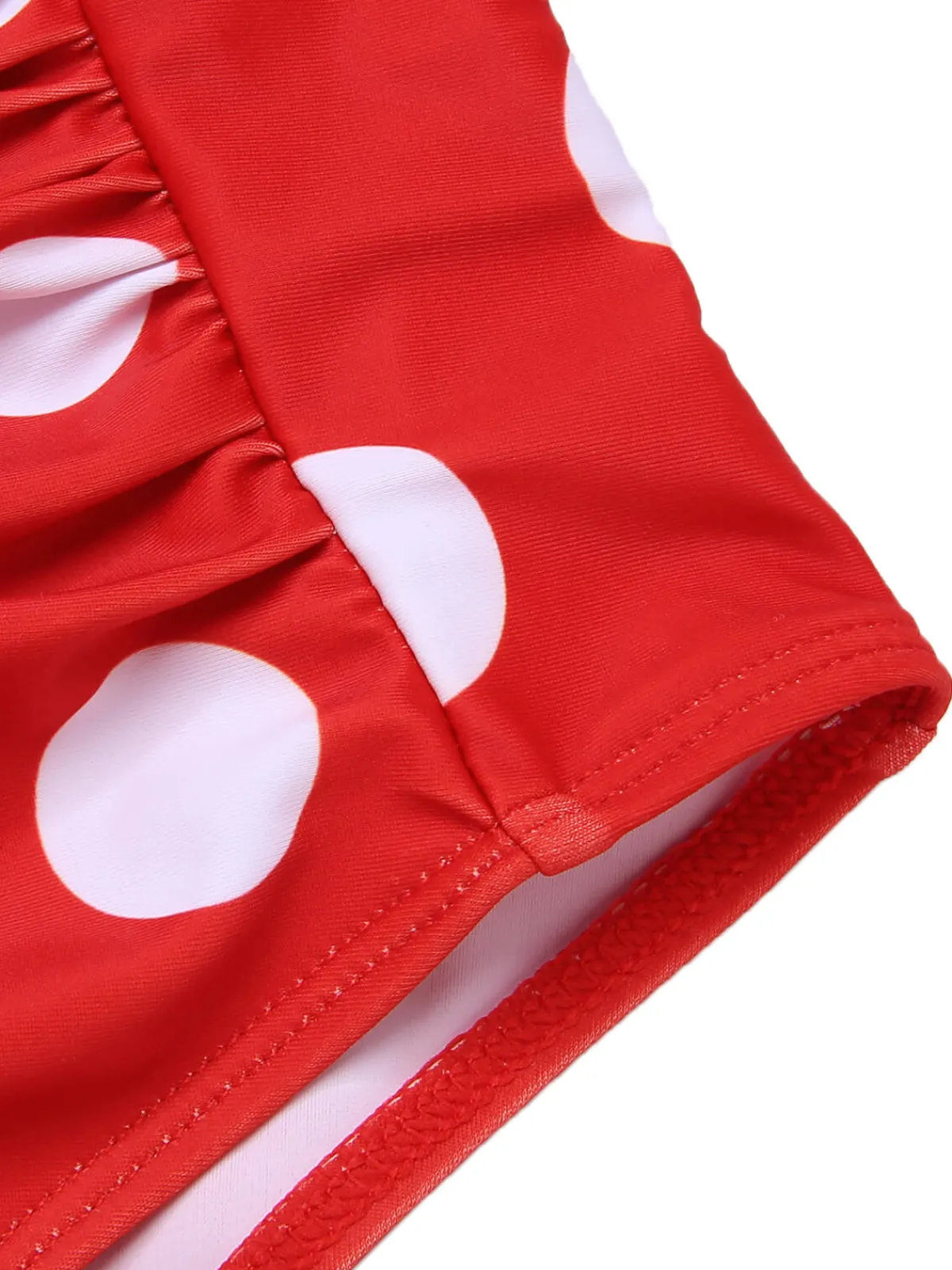 Best Retro Stage 1940s Polka Dots Wrinkle Strap Swimsuit