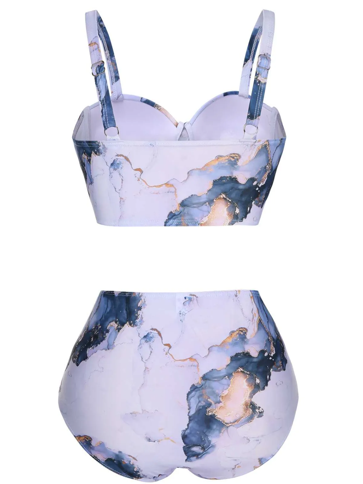 Hot Retro Stage 1960s Print Spaghetti Strap Swimsuit