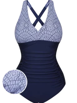 Fashion Retro Stage 1950s Printed One-Piece Swimsuit