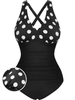 Fashion Retro Stage 1950s Printed One-Piece Swimsuit
