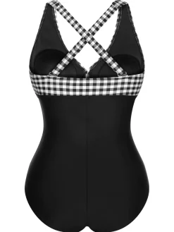 Fashion Retro Stage 1950s Printed One-Piece Swimsuit
