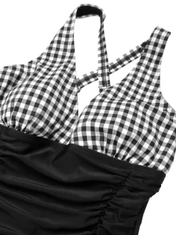 Fashion Retro Stage 1950s Printed One-Piece Swimsuit