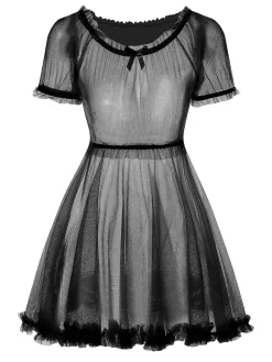 Online Retro Stage 1960s Puff Mesh Tutu Pajama Set