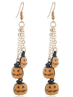 Online Retro Stage 1950s Pumpkin Halloween Earring