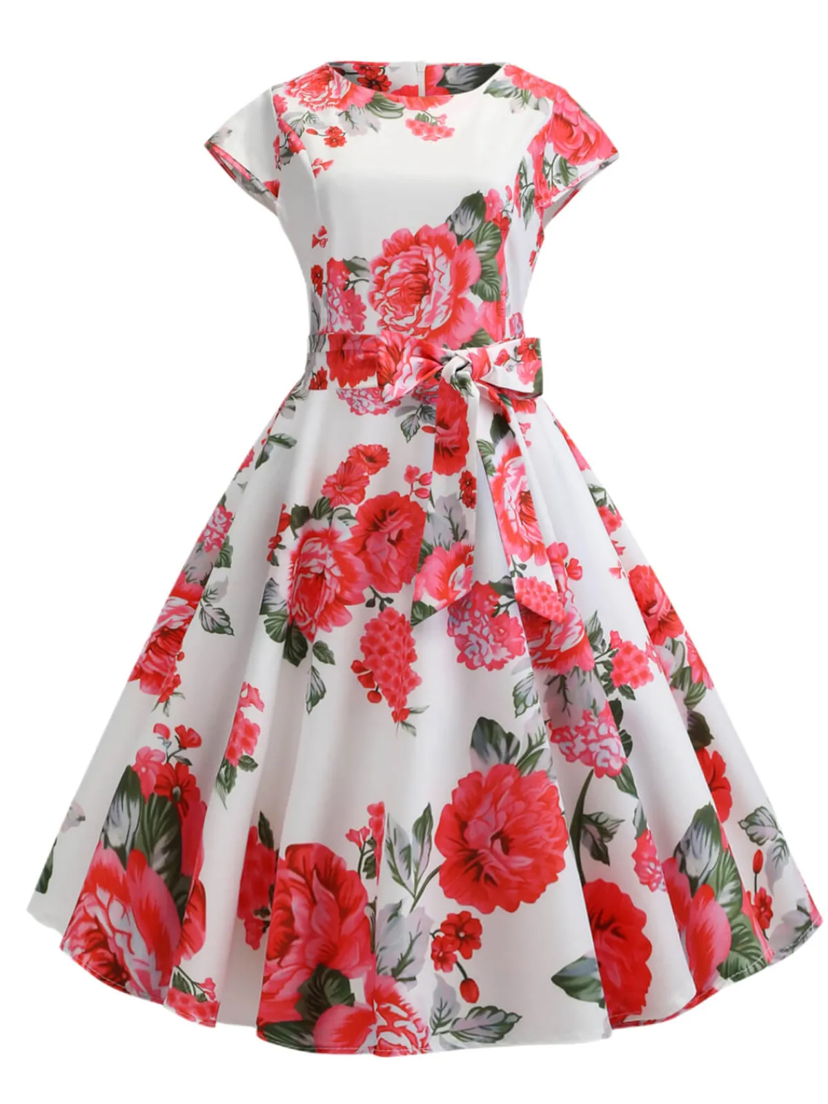 New Retro Stage 1950s Retro Floral Swing Dress