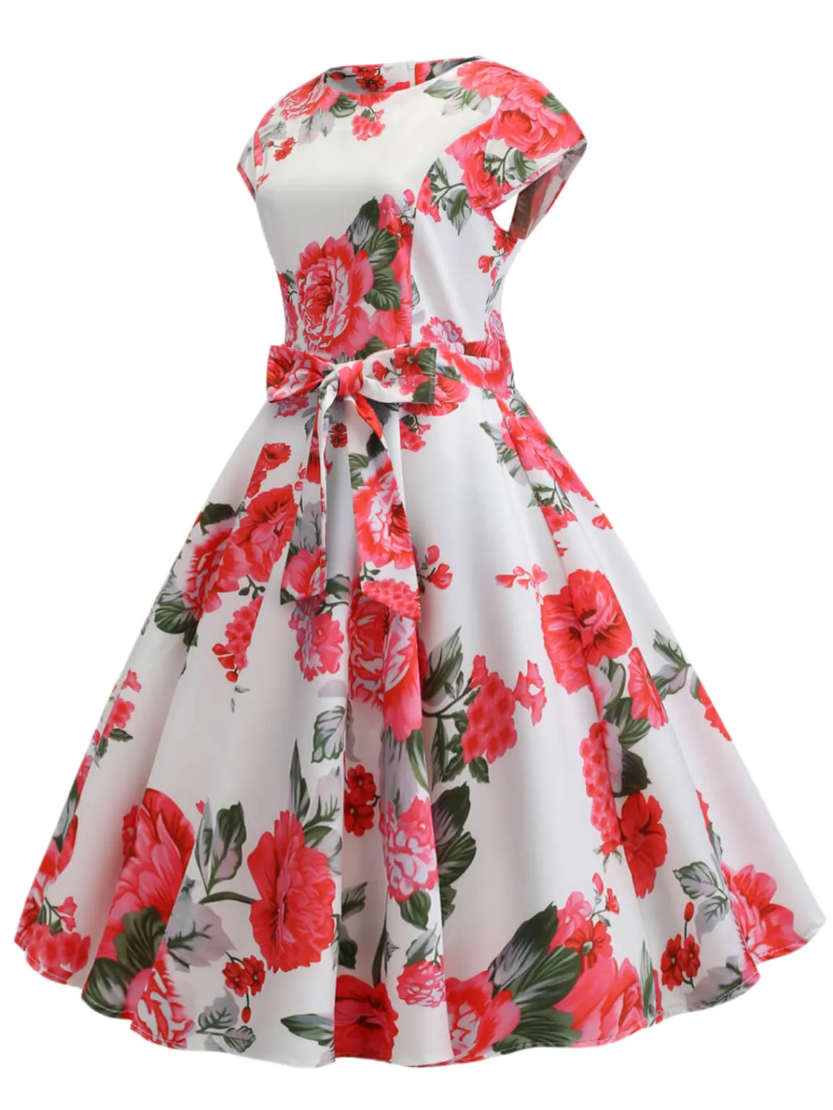 New Retro Stage 1950s Retro Floral Swing Dress