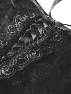 Best Retro Stage 1950s Retro Lace Ruffles Capri Pants