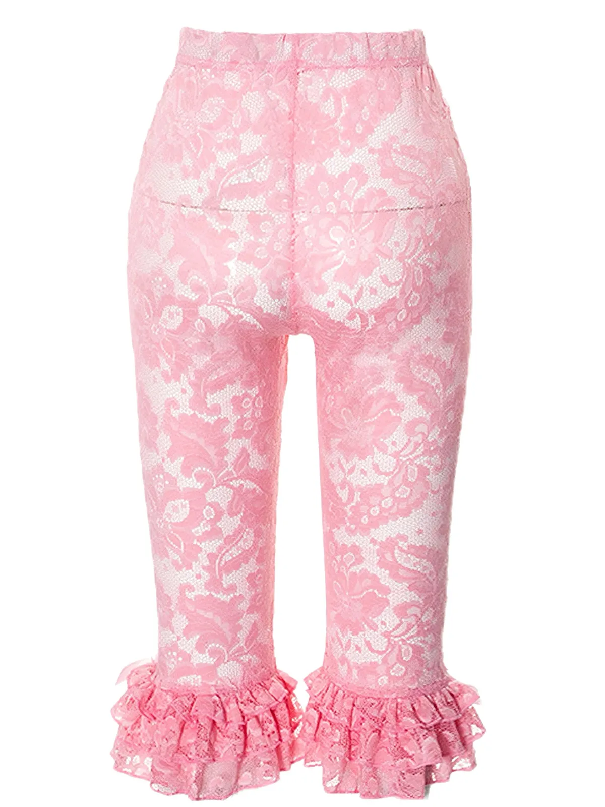 Best Retro Stage 1950s Retro Lace Ruffles Capri Pants