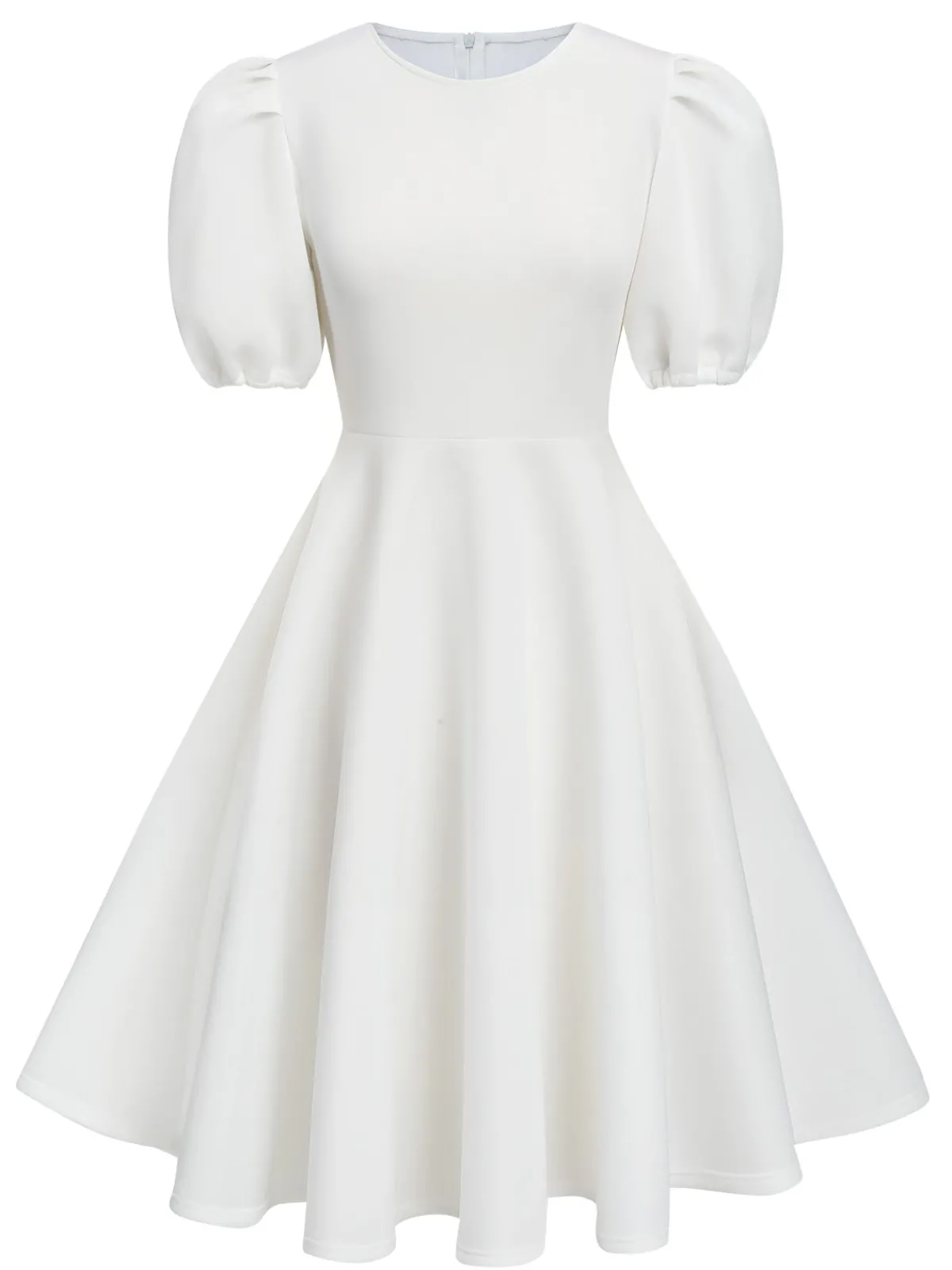 Hot Retro Stage 1950s Round Neck Puff Sleeve A-Line Dress