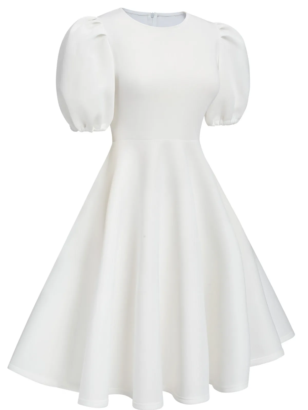 Hot Retro Stage 1950s Round Neck Puff Sleeve A-Line Dress